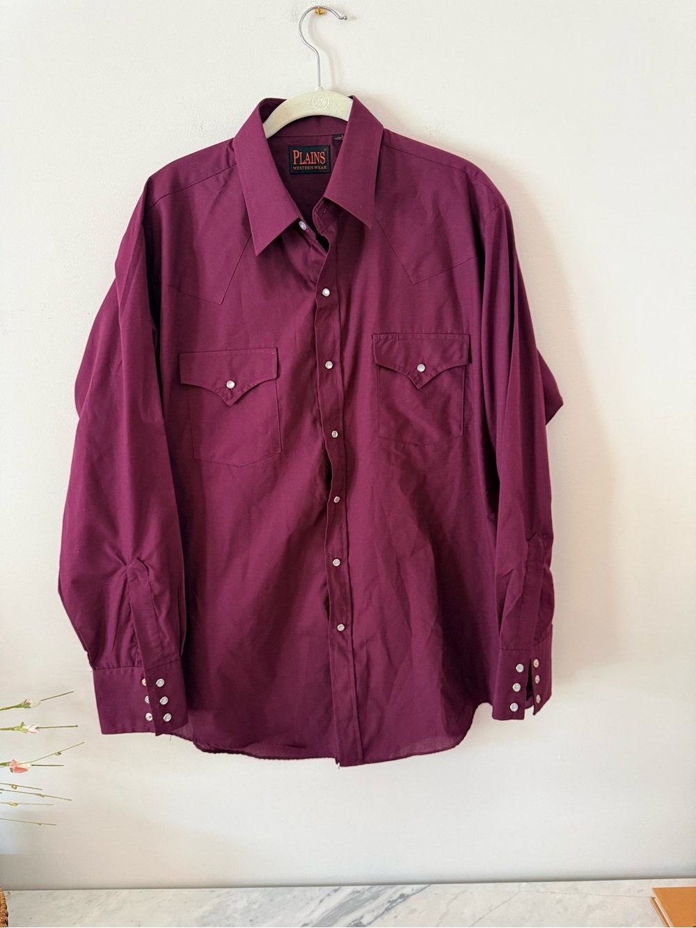 Great Plains Men's Burgundy Western Shirt